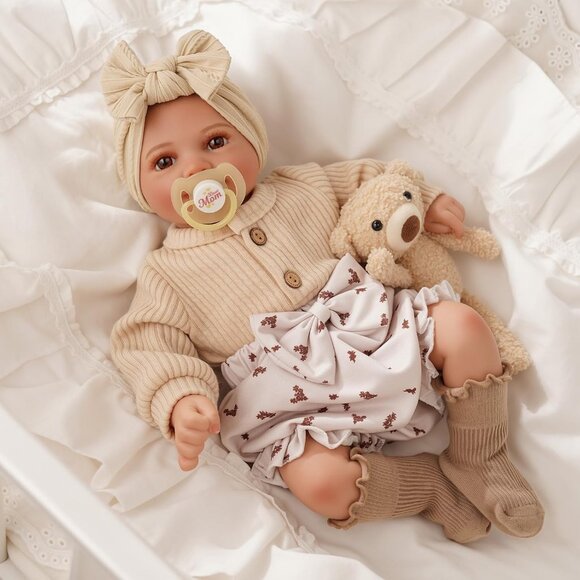 🆕17inch Soft Cloth Body Newborn Baby Poseable Limbs with Complete Accessories - Picture 7 of 9